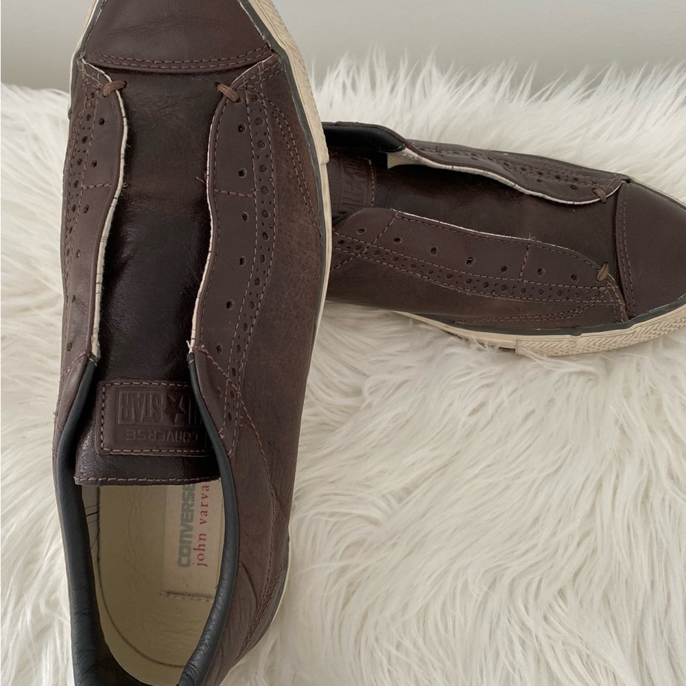 EUC X Converse John Vervatos Size 10 Women’s Brown Leather Laceless Sneakers